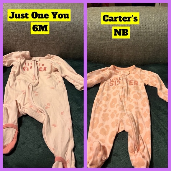 16 + items of Baby girl little sister onesies and outfits. NB, 0-3, 3-6, 6-9 - Picture 4 of 10